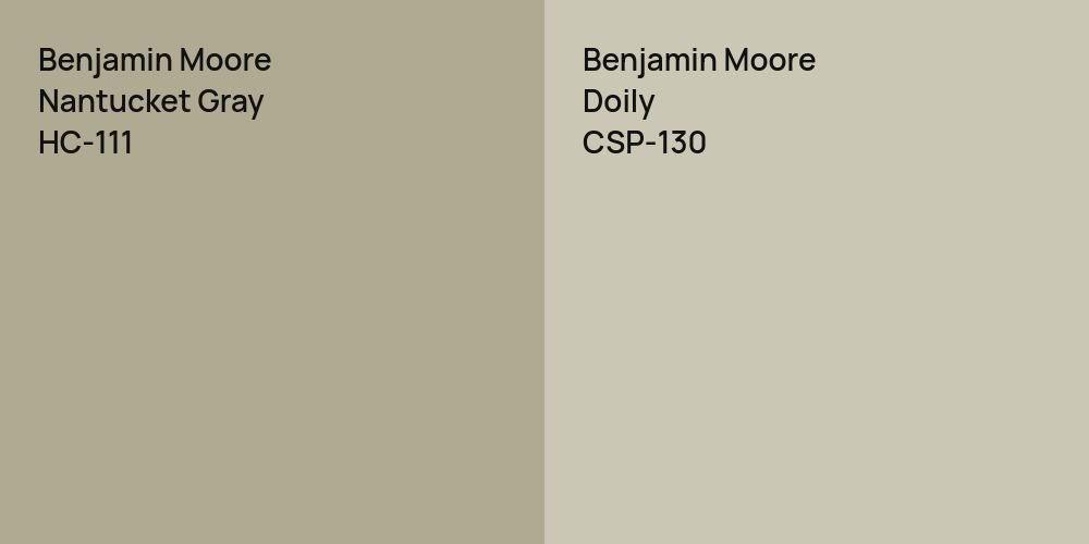 Benjamin Moore Nantucket Gray vs. Benjamin Moore Doily