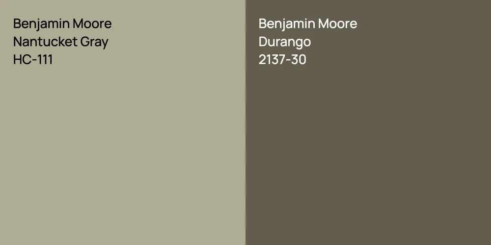 Benjamin Moore Nantucket Gray vs. Benjamin Moore Durango