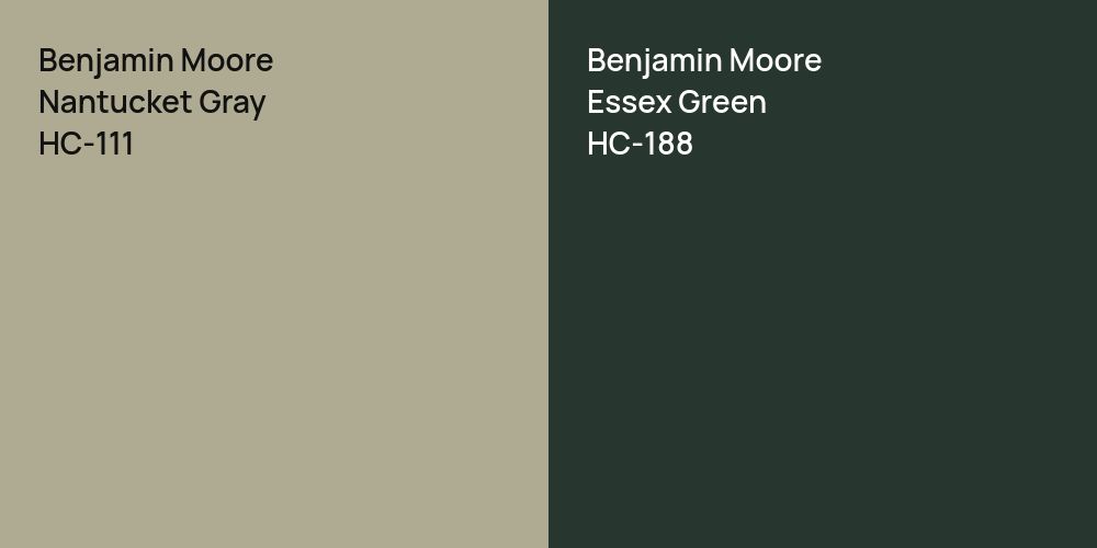 Benjamin Moore Nantucket Gray vs. Benjamin Moore Essex Green