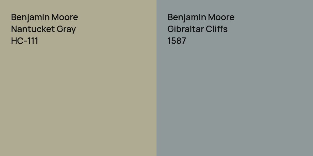 Benjamin Moore Nantucket Gray vs. Benjamin Moore Gibraltar Cliffs