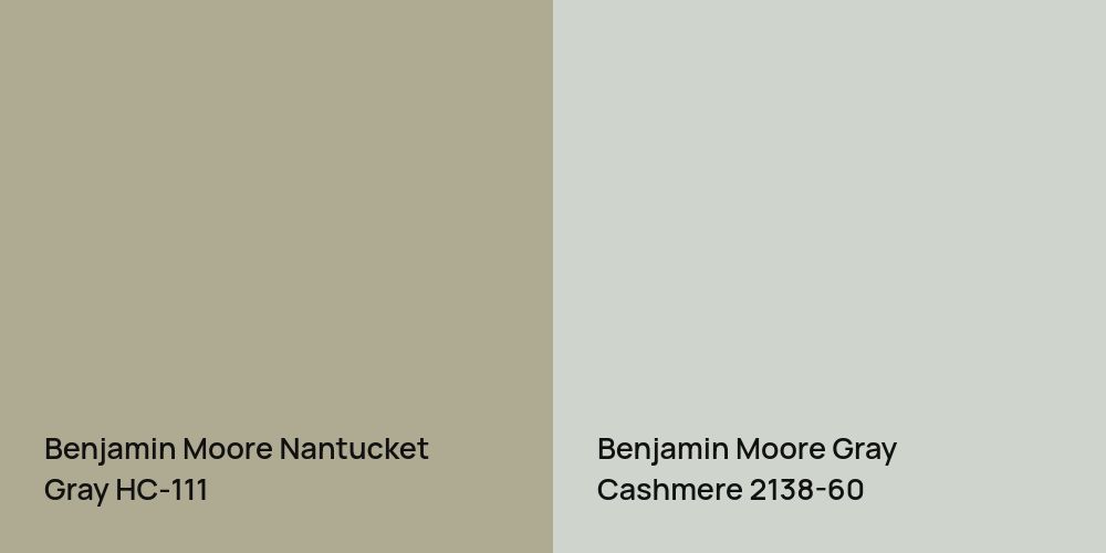 Benjamin Moore Nantucket Gray vs. Benjamin Moore Gray Cashmere