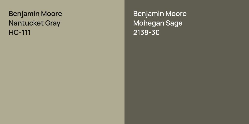 Benjamin Moore Nantucket Gray vs. Benjamin Moore Mohegan Sage