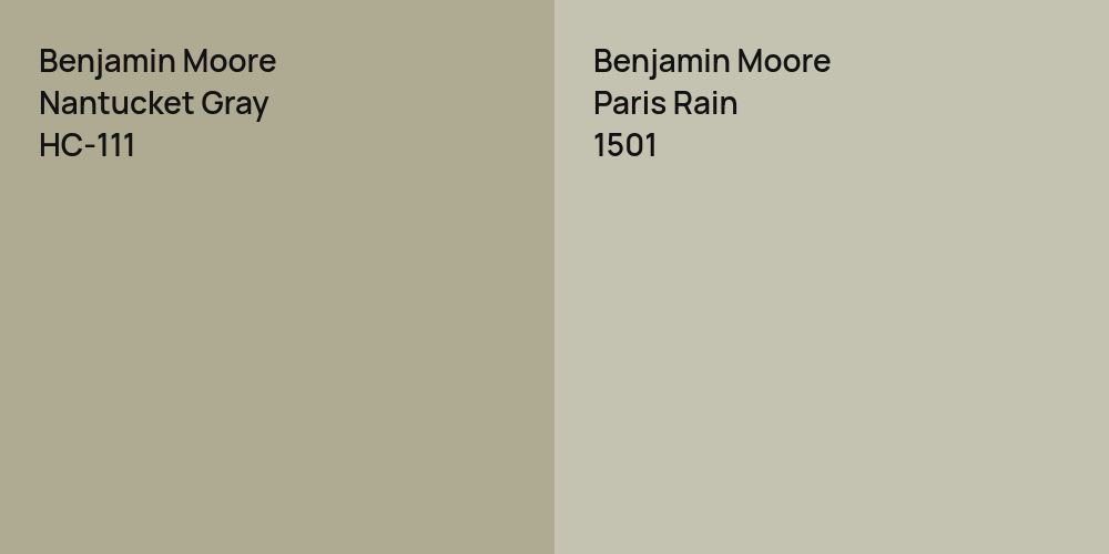 Benjamin Moore Nantucket Gray vs. Benjamin Moore Paris Rain