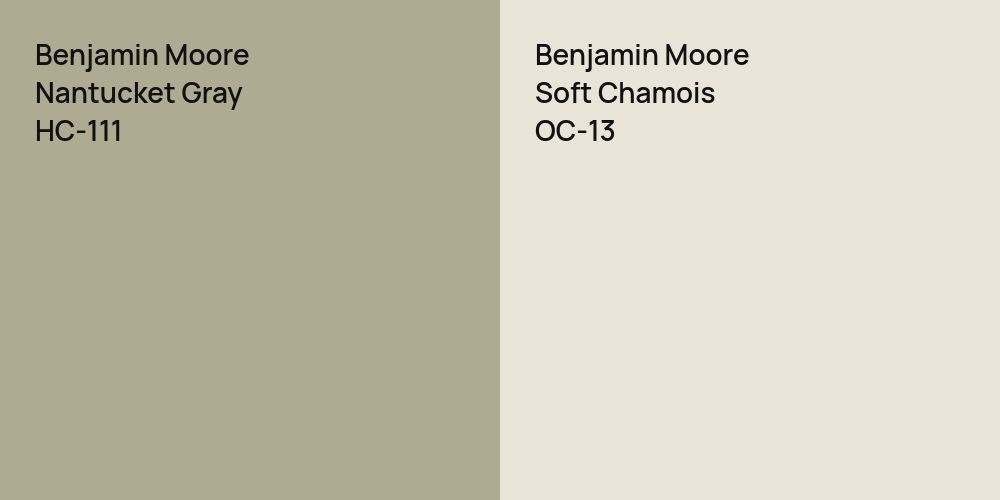 Benjamin Moore Nantucket Gray vs. Benjamin Moore Soft Chamois