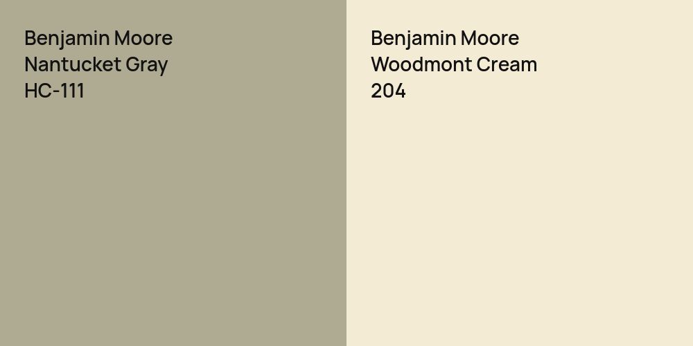 Benjamin Moore Nantucket Gray vs. Benjamin Moore Woodmont Cream