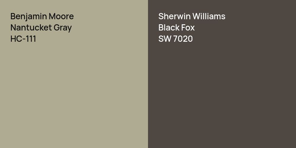 Benjamin Moore Nantucket Gray vs. Sherwin Williams Black Fox