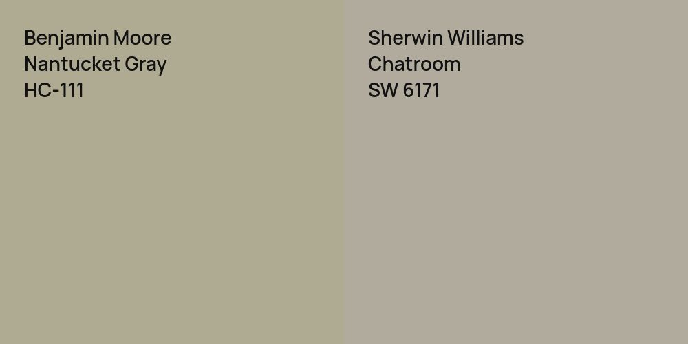 Benjamin Moore Nantucket Gray vs. Sherwin Williams Chatroom