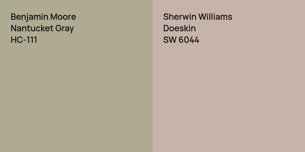 Benjamin Moore Nantucket Gray vs. Sherwin Williams Doeskin