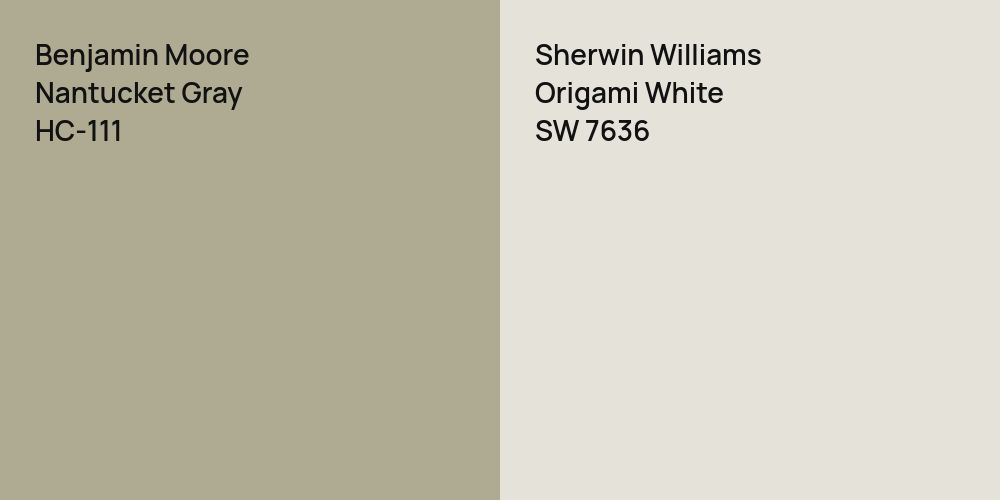 Benjamin Moore Nantucket Gray vs. Sherwin Williams Origami White