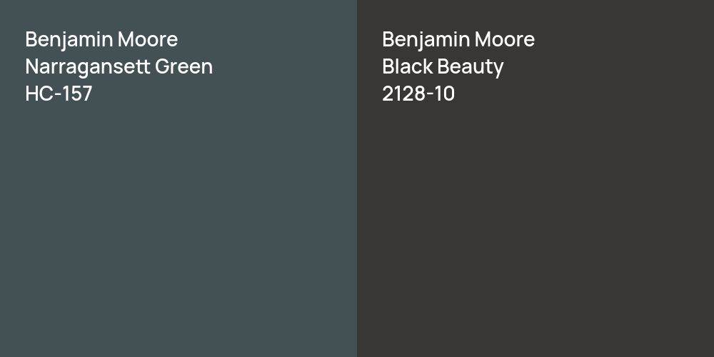 Benjamin Moore Narragansett Green vs. Benjamin Moore Black Beauty