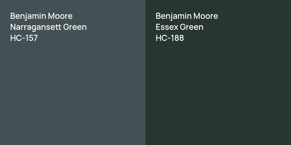 Benjamin Moore Narragansett Green vs. Benjamin Moore Essex Green