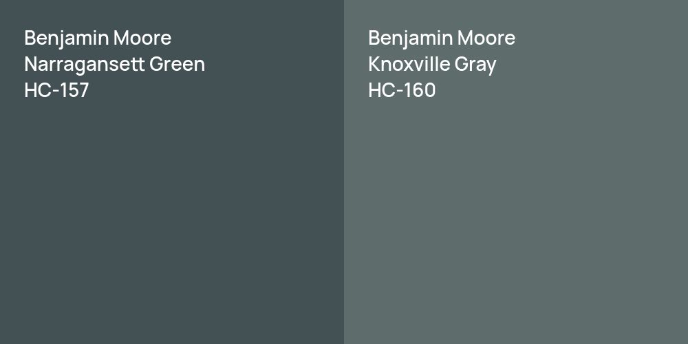 Benjamin Moore Narragansett Green vs. Benjamin Moore Knoxville Gray