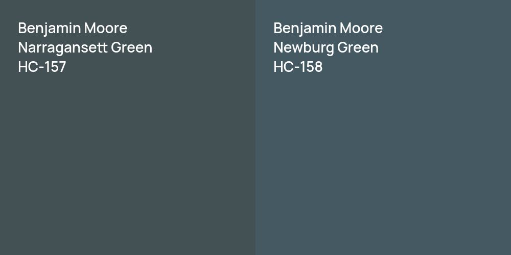 Benjamin Moore Narragansett Green vs. Benjamin Moore Newburg Green