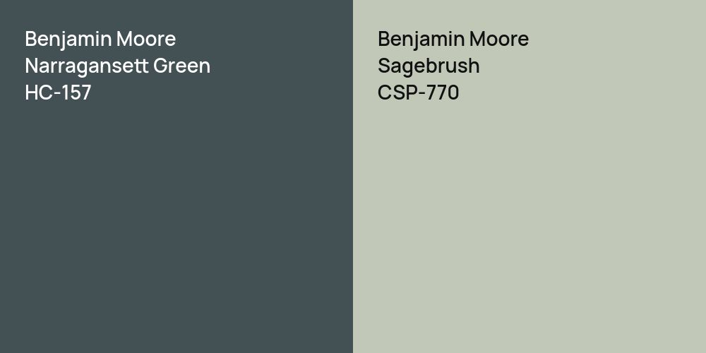 Benjamin Moore Narragansett Green vs. Benjamin Moore Sagebrush