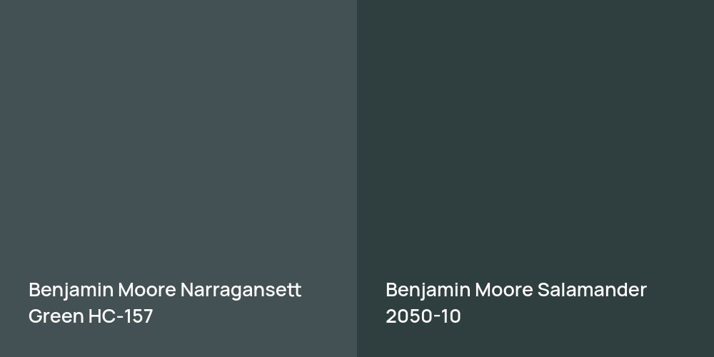 Benjamin Moore Narragansett Green vs. Benjamin Moore Salamander