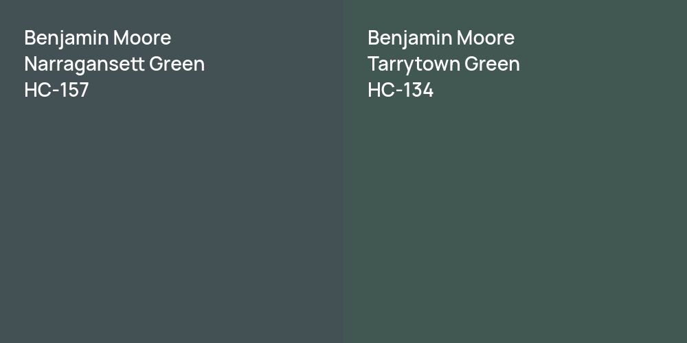 Benjamin Moore Narragansett Green vs. Benjamin Moore Tarrytown Green