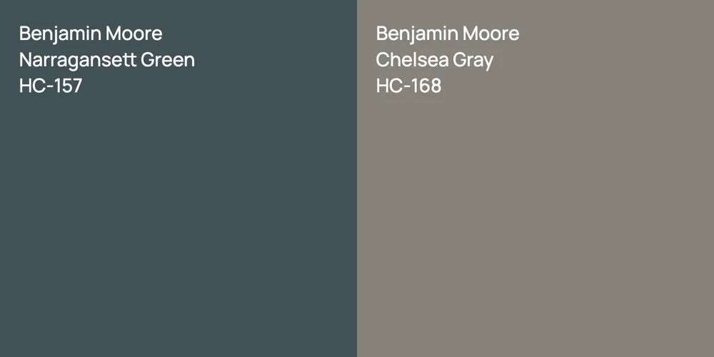 Benjamin Moore Narragansett Green vs. Benjamin Moore Chelsea Gray