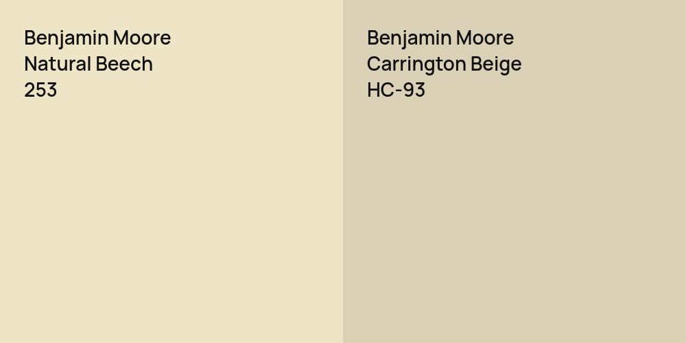 Benjamin Moore Natural Beech vs. Benjamin Moore Carrington Beige