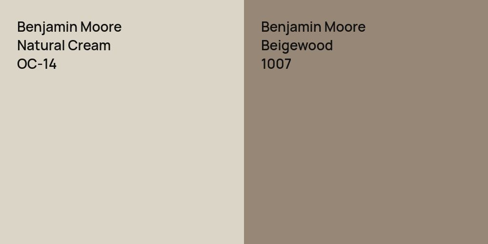 Benjamin Moore Natural Cream vs. Benjamin Moore Beigewood