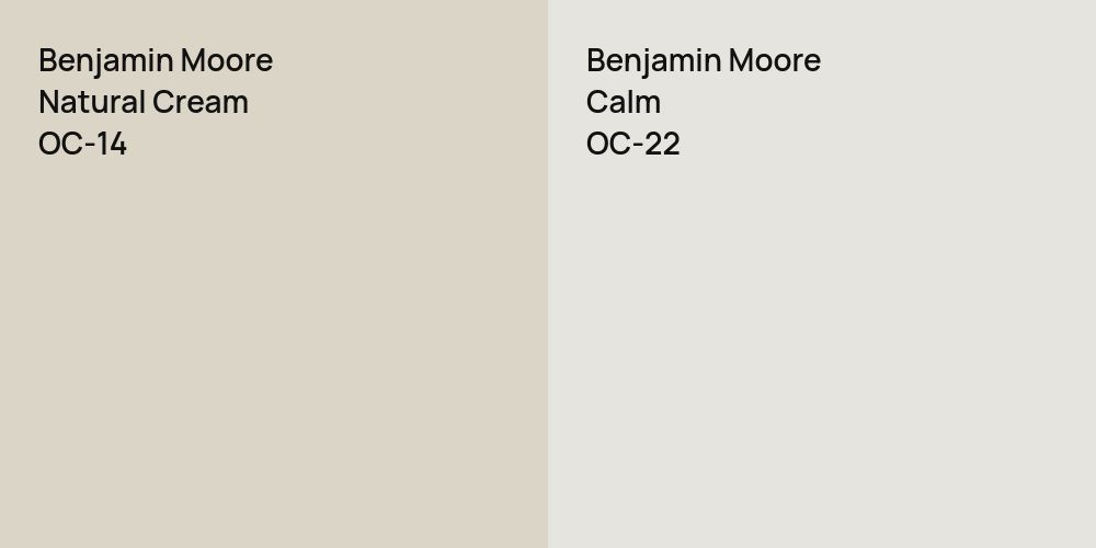 Benjamin Moore Natural Cream vs. Benjamin Moore Calm