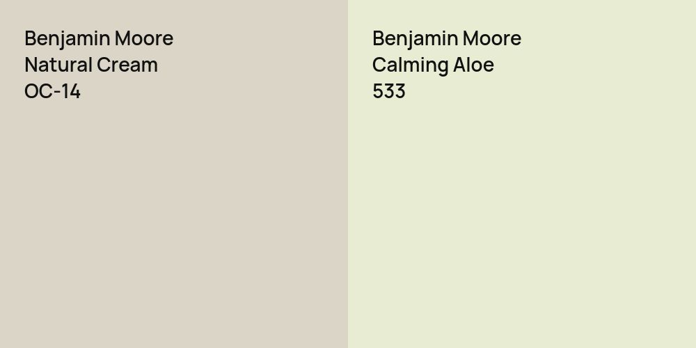 Benjamin Moore Natural Cream vs. Benjamin Moore Calming Aloe