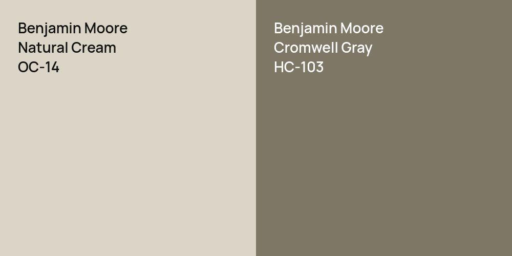 Benjamin Moore Natural Cream vs. Benjamin Moore Cromwell Gray