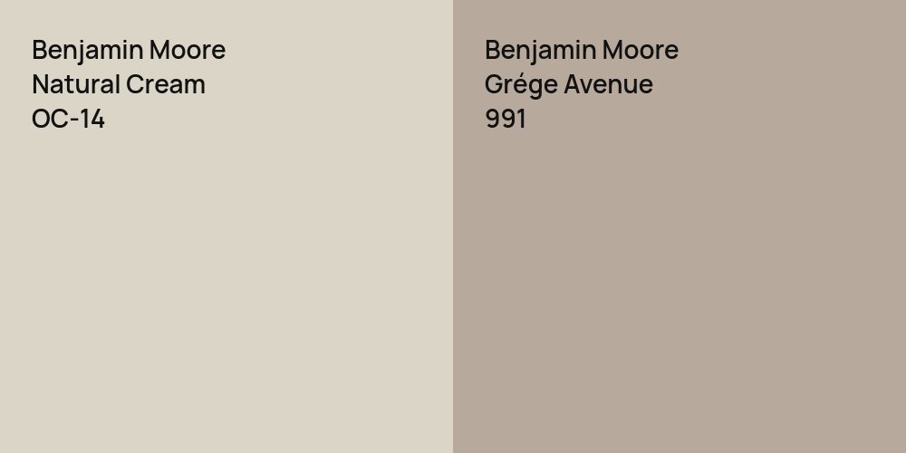 Benjamin Moore Natural Cream vs. Benjamin Moore Grége Avenue