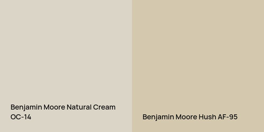 Benjamin Moore Natural Cream vs. Benjamin Moore Hush