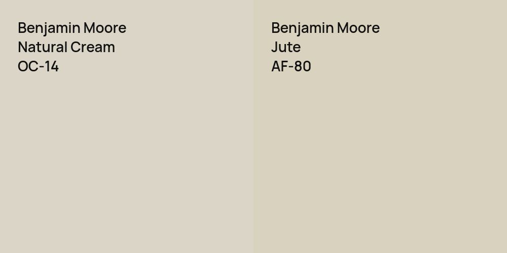 Benjamin Moore Natural Cream vs. Benjamin Moore Jute