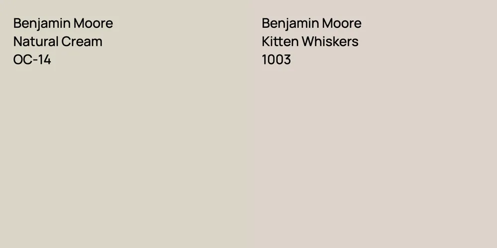 Benjamin Moore Natural Cream vs. Benjamin Moore Kitten Whiskers