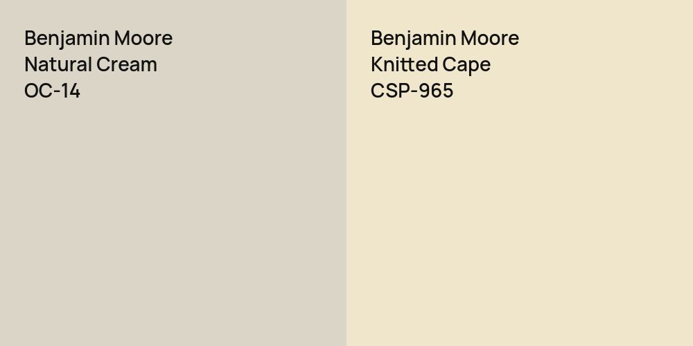 Benjamin Moore Natural Cream vs. Benjamin Moore Knitted Cape