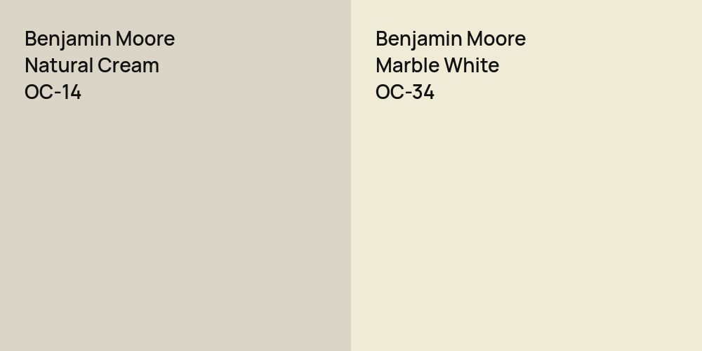 Benjamin Moore Natural Cream vs. Benjamin Moore Marble White