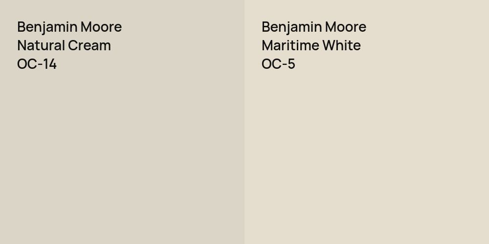 Benjamin Moore Natural Cream vs. Benjamin Moore Maritime White