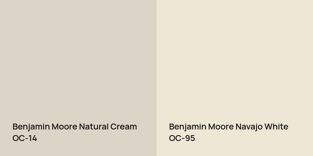 Benjamin Moore Natural Cream vs. Benjamin Moore Navajo White