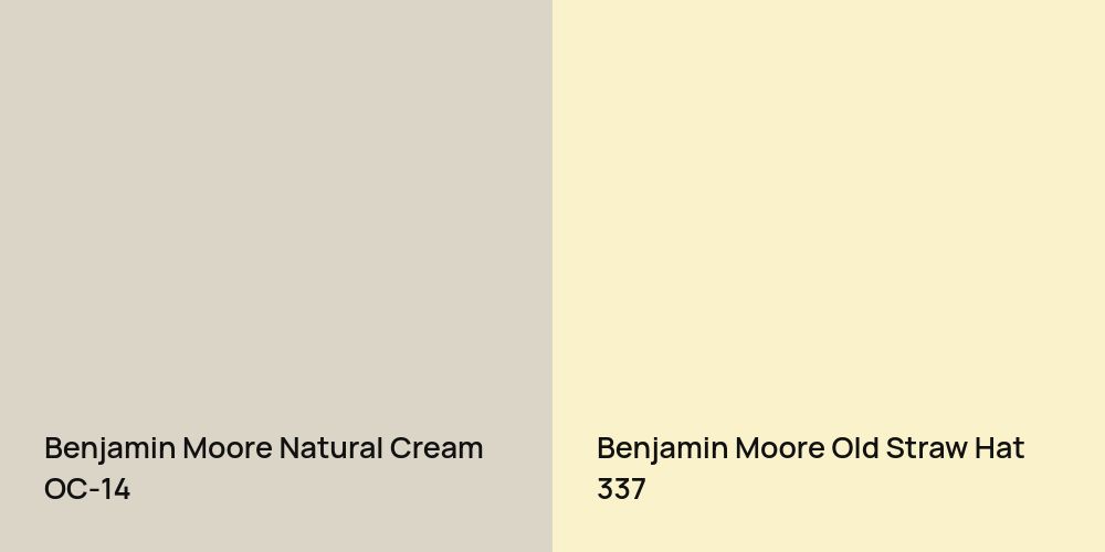 Benjamin Moore Natural Cream vs. Benjamin Moore Old Straw Hat