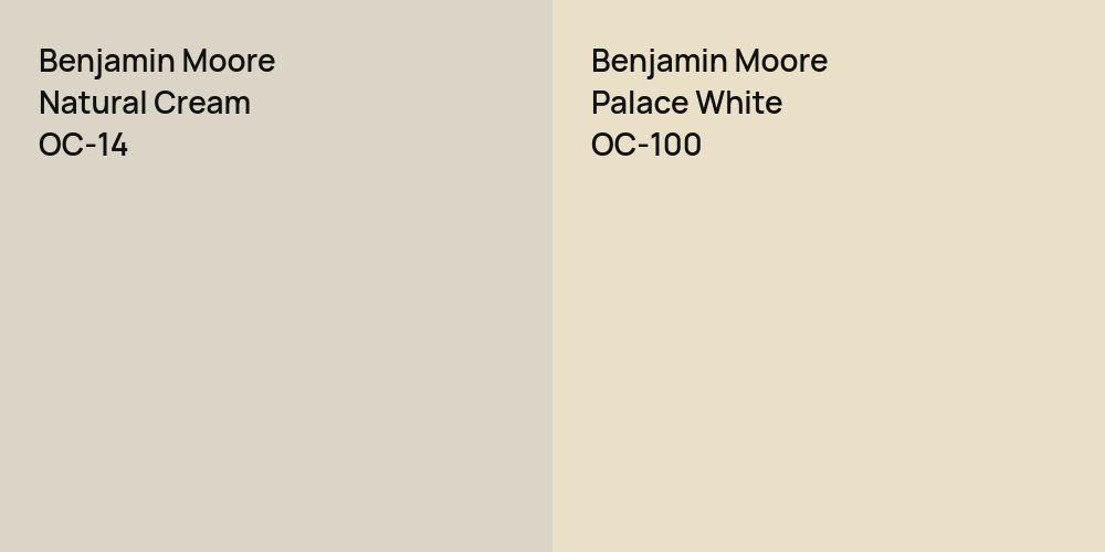 Benjamin Moore Natural Cream vs. Benjamin Moore Palace White