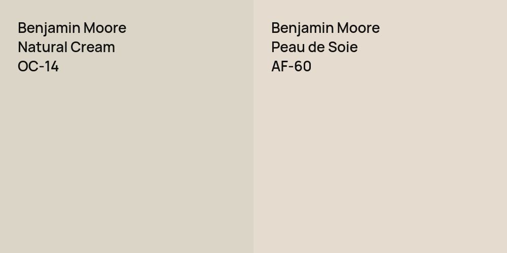 Benjamin Moore Natural Cream vs. Benjamin Moore Peau de Soie