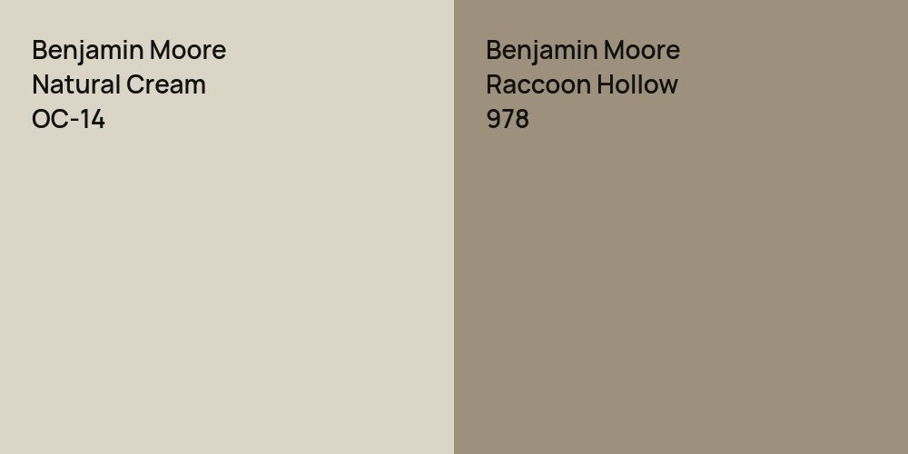 Benjamin Moore Natural Cream vs. Benjamin Moore Raccoon Hollow