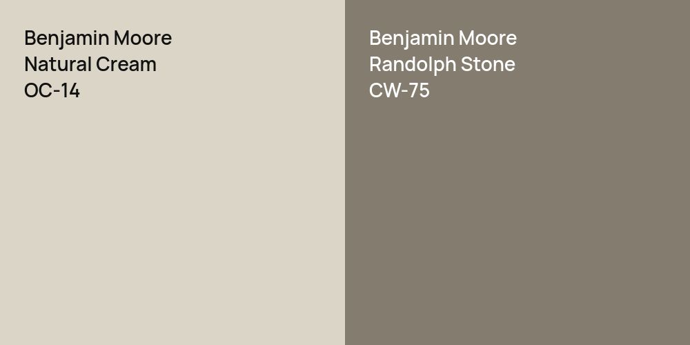 Benjamin Moore Natural Cream vs. Benjamin Moore Randolph Stone