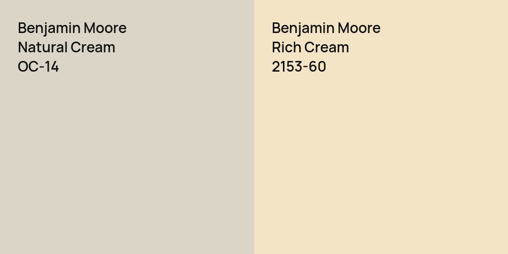 Benjamin Moore Natural Cream vs. Benjamin Moore Rich Cream