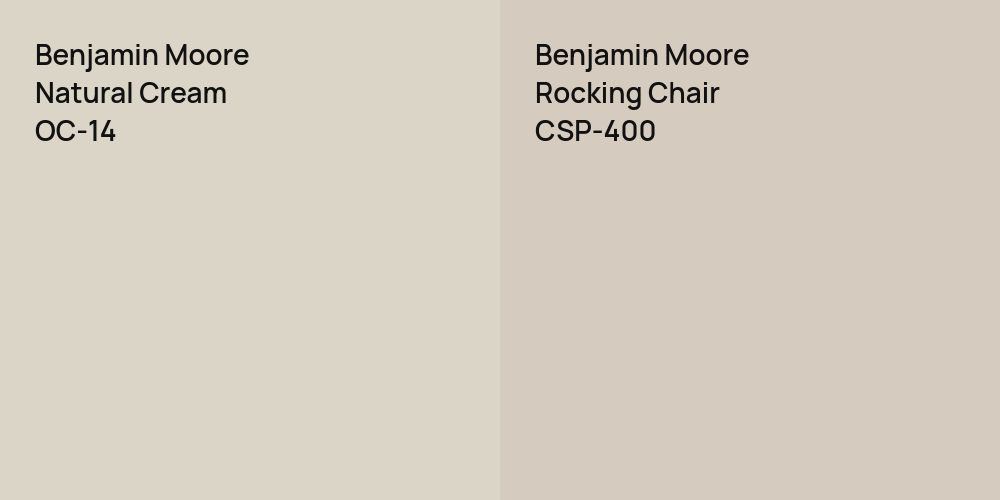 Benjamin Moore Natural Cream vs. Benjamin Moore Rocking Chair