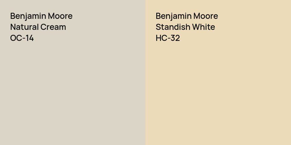 Benjamin Moore Natural Cream vs. Benjamin Moore Standish White