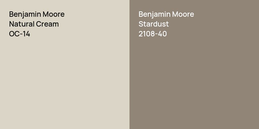 Benjamin Moore Natural Cream vs. Benjamin Moore Stardust