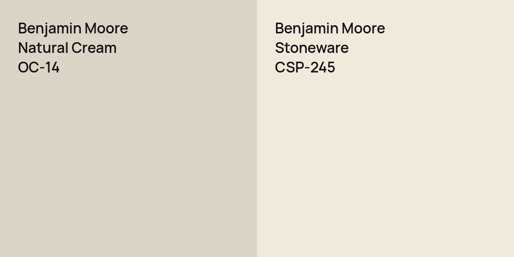 Benjamin Moore Natural Cream vs. Benjamin Moore Stoneware