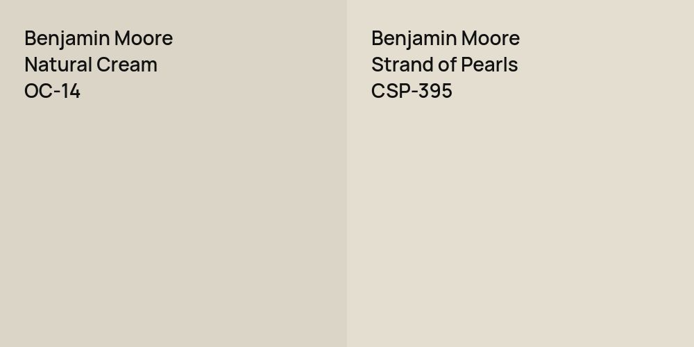 Benjamin Moore Natural Cream vs. Benjamin Moore Strand of Pearls