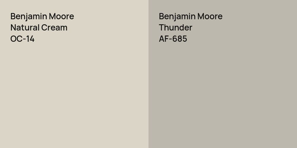 Benjamin Moore Natural Cream vs. Benjamin Moore Thunder