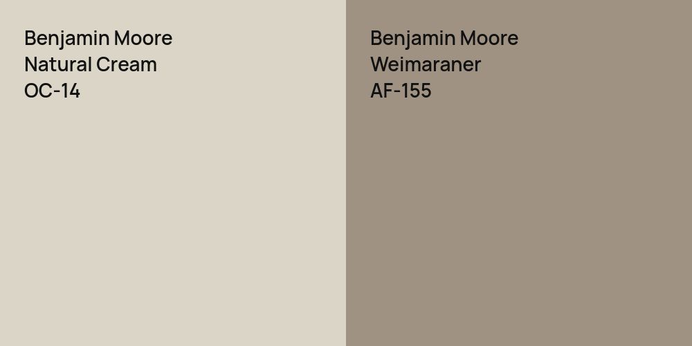 Benjamin Moore Natural Cream vs. Benjamin Moore Weimaraner