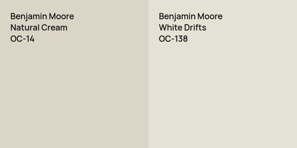 Benjamin Moore Natural Cream vs. Benjamin Moore White Drifts