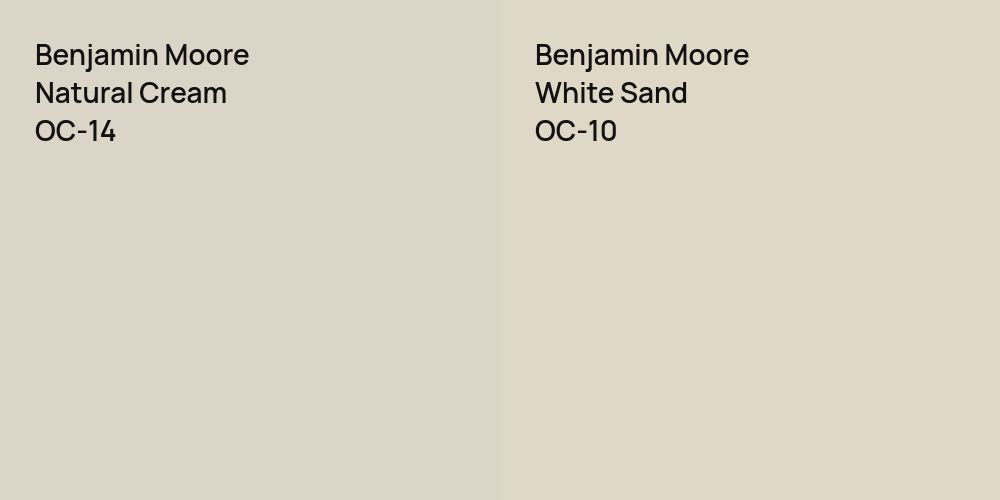 Benjamin Moore Natural Cream vs. Benjamin Moore White Sand