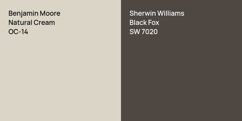 Benjamin Moore Natural Cream vs. Sherwin Williams Black Fox